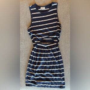 T.La Striped Navy and White Cutout Dress